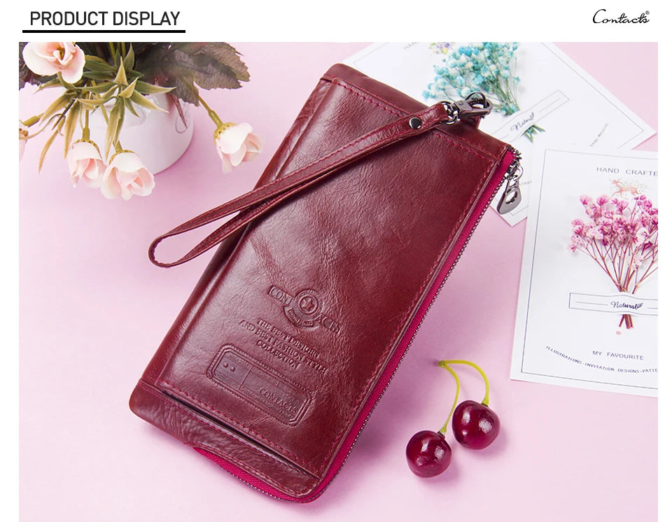 2022 Men Wallet Clutch Genuine Leather Brand Rfid Wallet Male Organizer Cell Phone Clutch Bag Long Coin Purse Free Engrave