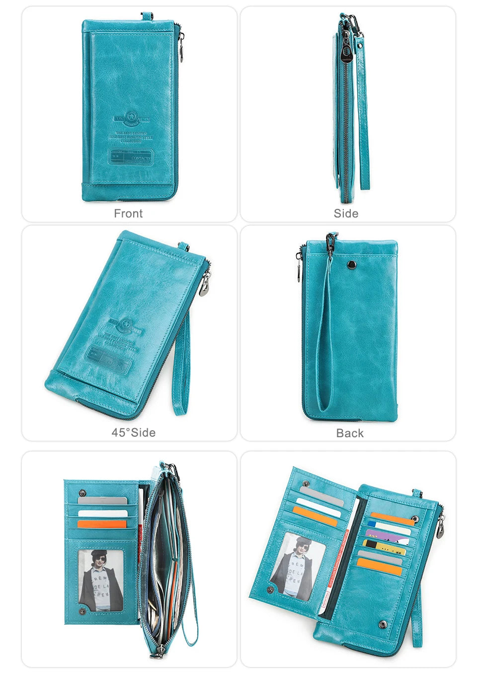 2022 Men Wallet Clutch Genuine Leather Brand Rfid Wallet Male Organizer Cell Phone Clutch Bag Long Coin Purse Free Engrave