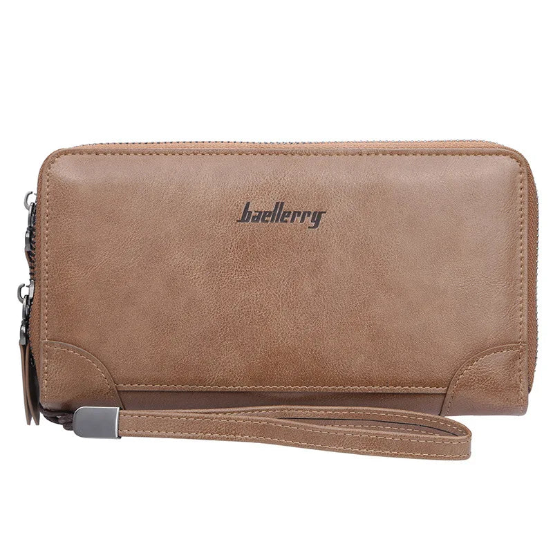 Baellerry Men Wallets Large Capacity Name Engraving High Quality Card Holder Male Purse Zipper Wallet For Men