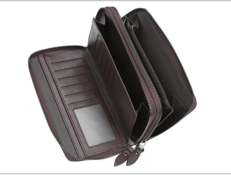 Baellerry Men Wallets Large Capacity Name Engraving High Quality Card Holder Male Purse Zipper Wallet For Men