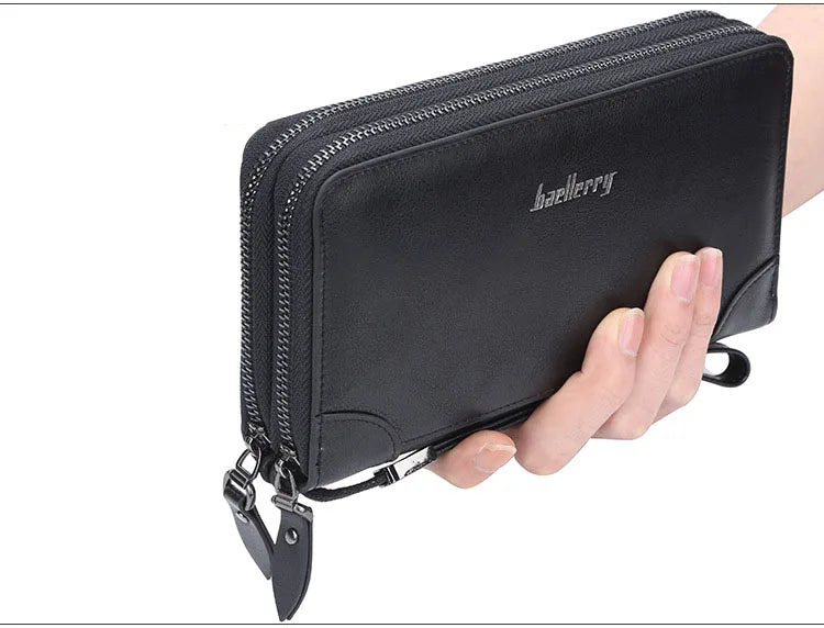 Baellerry Men Wallets Large Capacity Name Engraving High Quality Card Holder Male Purse Zipper Wallet For Men