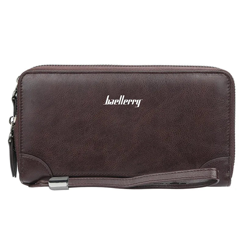 Baellerry Men Wallets Large Capacity Name Engraving High Quality Card Holder Male Purse Zipper Wallet For Men
