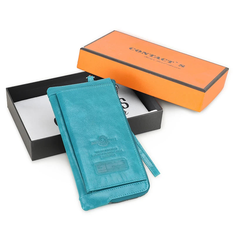 2022 Men Wallet Clutch Genuine Leather Brand Rfid  Wallet Male Organizer Cell Phone Clutch Bag Long Coin Purse Free Engrave