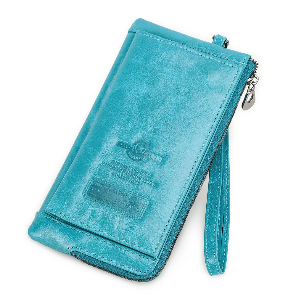 2022 Men Wallet Clutch Genuine Leather Brand Rfid  Wallet Male Organizer Cell Phone Clutch Bag Long Coin Purse Free Engrave